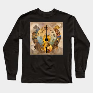 Abstract Image Of A Violin With Musical Symbols Long Sleeve T-Shirt